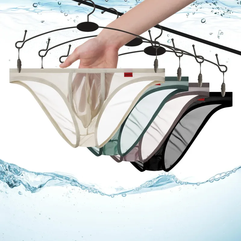 Ultra Thin Men's Underwear Large Pockets Triangular Underpants Transparent Lightweight Briefs — image 4