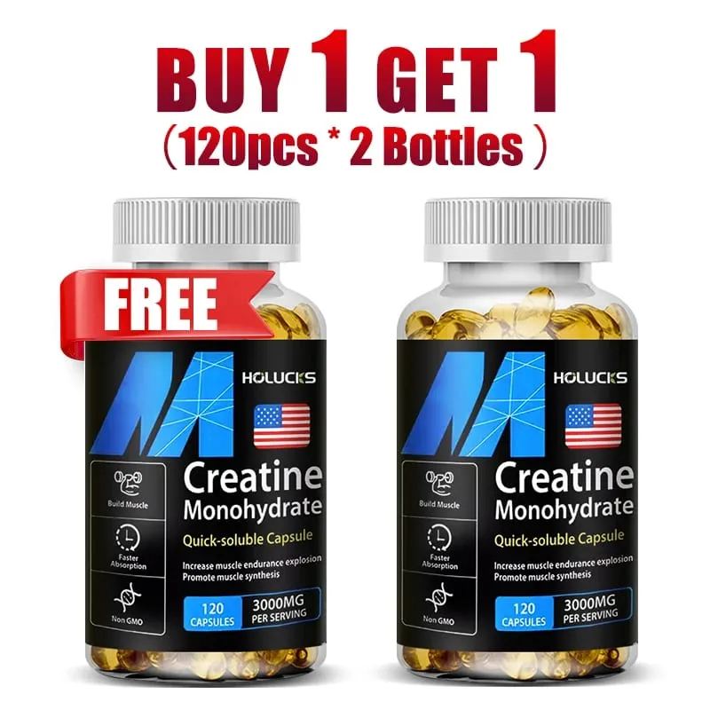 Buy 1 Get 1 Free! Creatine Monohydrate 3000mg Supplement for Lean Muscle & Performance Fat Loss & Overall Fitness Vegan