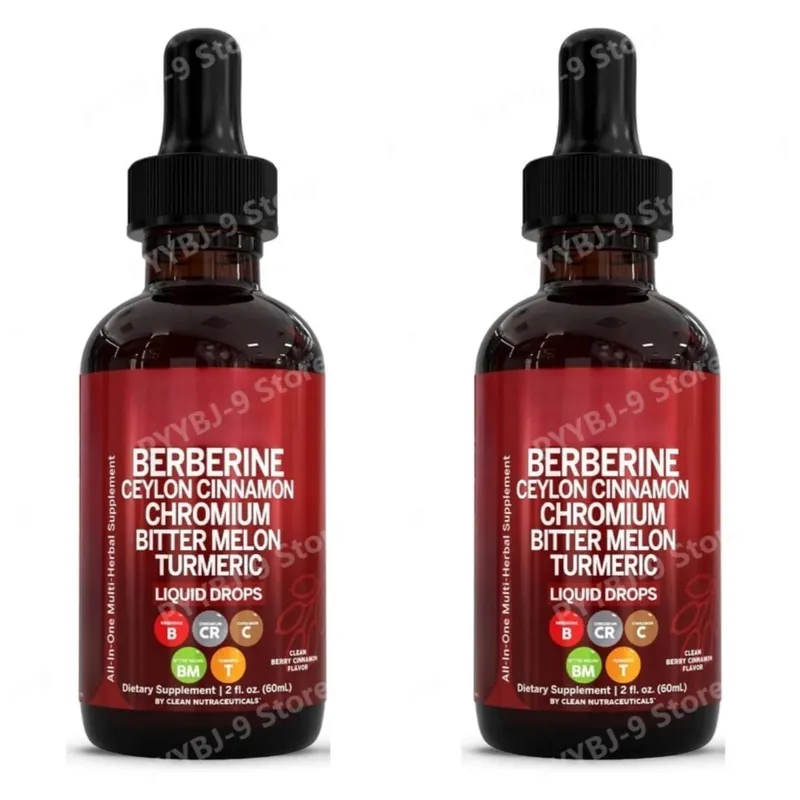 Berberine Chromium Turmeric Ginseng Liquid Drops 60ml Organic Herbal Supplement Daily Wellness Balance Support for Adults — image 9