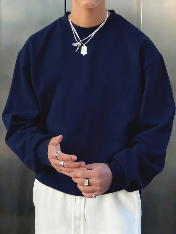 Masculino velo outono topo rua all-match pullovers confortável básico sweatshirts esporte casual roupas esportivas diárias roupas macias — image 4