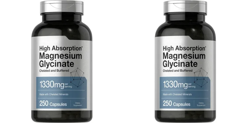Magnézium-glicinát 1330mg (elemi magnézium) 250 kapszula kelát pufferolt ásványi anyagok, nem GMO, gluténmentes étrend-kiegészítő
