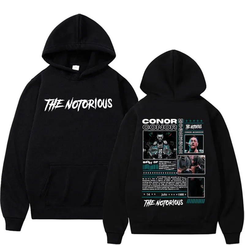 The Notorious Conor McGregor Merch Hoodie Men's Clothing Retro 90s High Street Sweatshirts Casual Fleece Bodywarmer Hoodies Coat — image 1