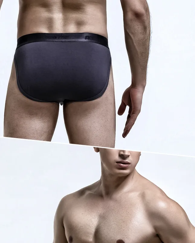 Men's Ice Silk Separated Pouch Briefs, U Convex Scrotal Support, Breathable Anti-Varicocele Design Underwear