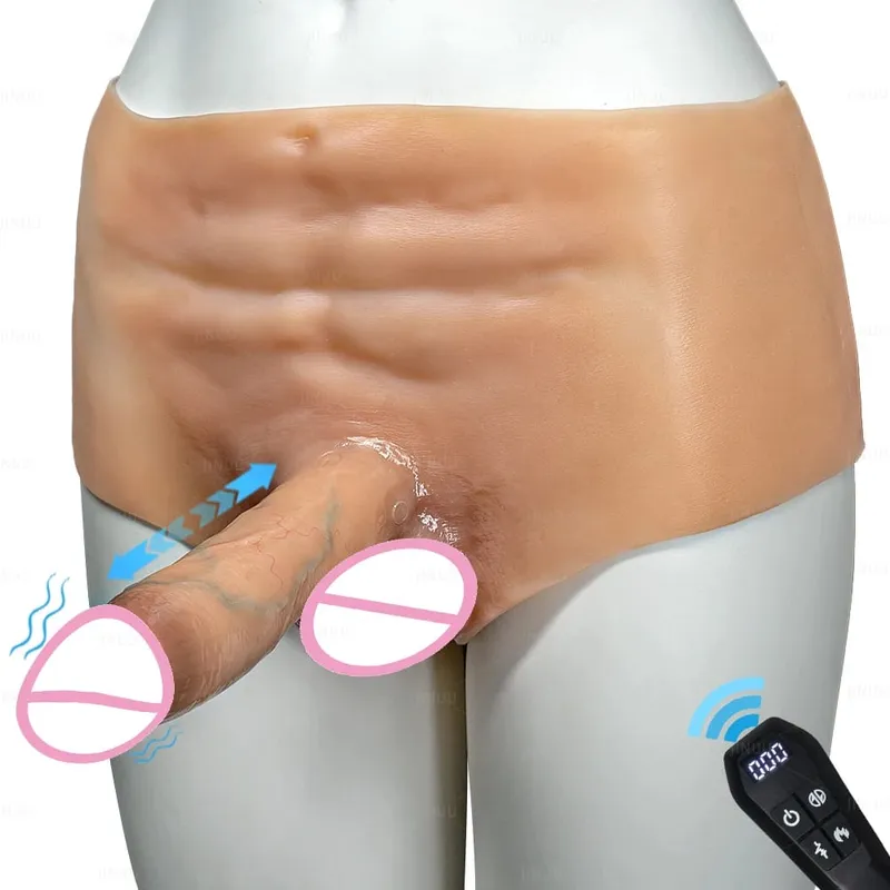 Consolador con rotación de empuje portátil, vibrador eléctrico realista, masturbador de pene, pantalones cortos sexuales para parejas, consolador para mujeres, Juguetes sexuales 18+ — image 2