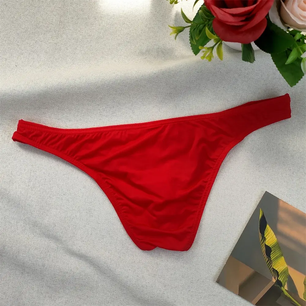 Herr Ultralåg midja Bugle Pouch Bikinitrosor Sexiga tighta Transparenta underkläder Man Is Silk Ultratunna kalsonger Plus Size — image 9