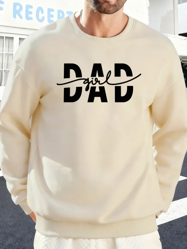 Pai menina carta criatividade impressão pulôver masculino outono quente sweatshirts oversized velo hoodies macio casual streetwear masculino
