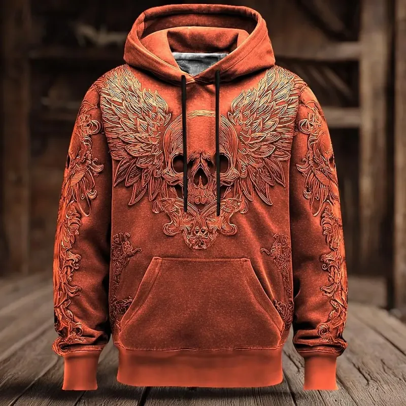 Halloween Men's 3D Bat Sweatshirt Punk Crew Neck 3D Print Club Streetwear Drawstring 3D Print Fall Winter Designer Hoodies