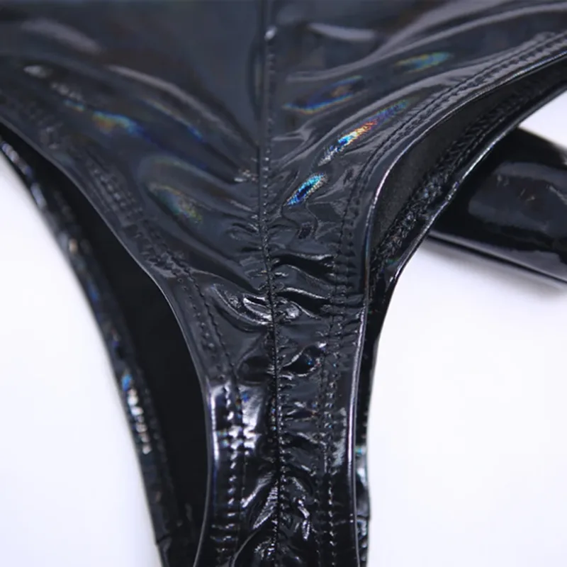 Men Latex Amino Pouch Very Hot Lingerie Separation Briefs Underwear Dazzling Butt Shaping Bikini Solid Unisex Panties Underpants — image 7