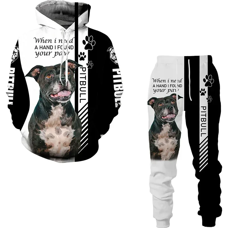 Funny Dog Animal 3D Printed Hoodie Suit Men Autumn Casual Sweatshirts Sweatpants Fashion Two Piece Tracksuit Set Men's Clothing — image 4