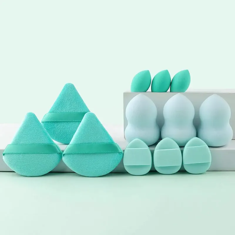 Ensemble d'éponges de maquillage portables, 12 pièces, bouffantes cosmétiques pour fond de teint, correcteur de visage, mélange d'éponges de beauté, puissance de crème liquide