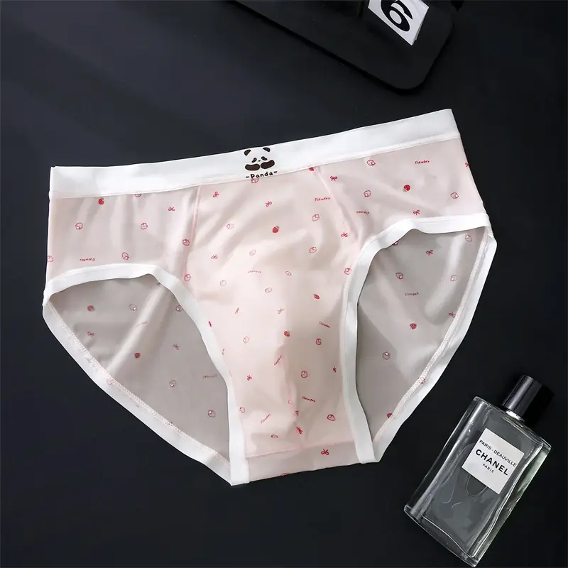 Nova sensação nua roupa interior masculina impressa sissy cuecas masculino seda gelo sexys toy men cueca fina sem costura calzoncillos hombre — image 8