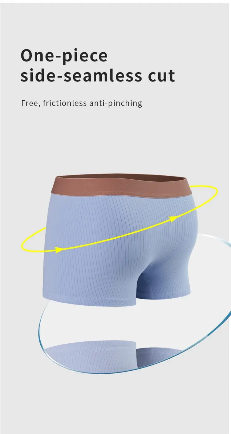 MiiOW 3Pcs Men's Striped Funny Boxer Shorts Underwear Antibacterial Crotch Underpants Man Breathable Cotton Lingerie Panties — image 5