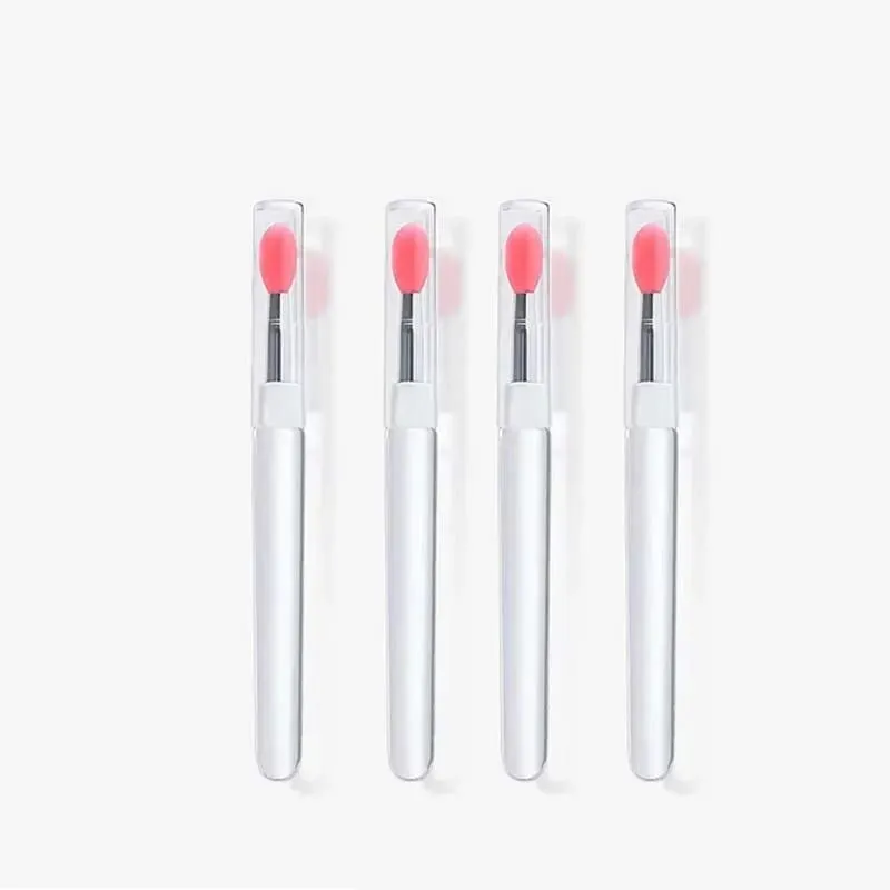 1/2/3/4pcs Portable Silicone Lip Brush With Cover Soft Multifunctional Lip Balm Applicator Lipstick Lipgloss Makeup Brushes — image 19
