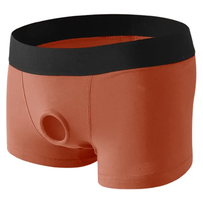 Férfi bőröndök szilikon gyűrű boxer bugyi Delay Lock Essence Hole fehérnemű Alsónadrág Üres légáteresztő Gay Tangas Hombre — image 1