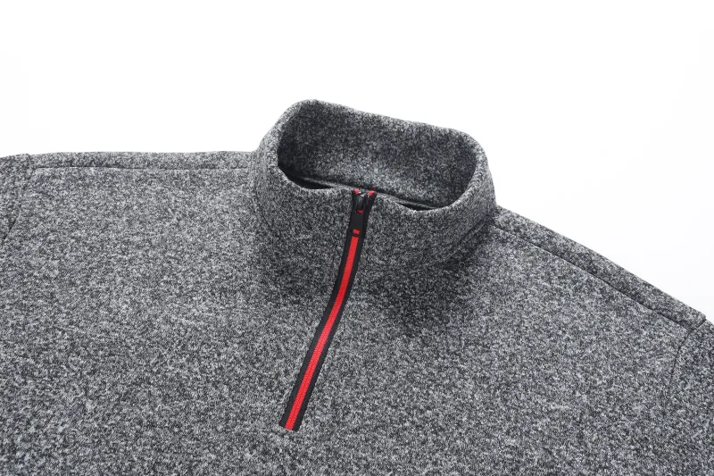 Mga Half-Zip na Sweatshirt ng Autumn na Men's Long-Sleeved Solid Color Pullovers Turtlenecks Streetwear Winter Warm Jackets Sports Coat