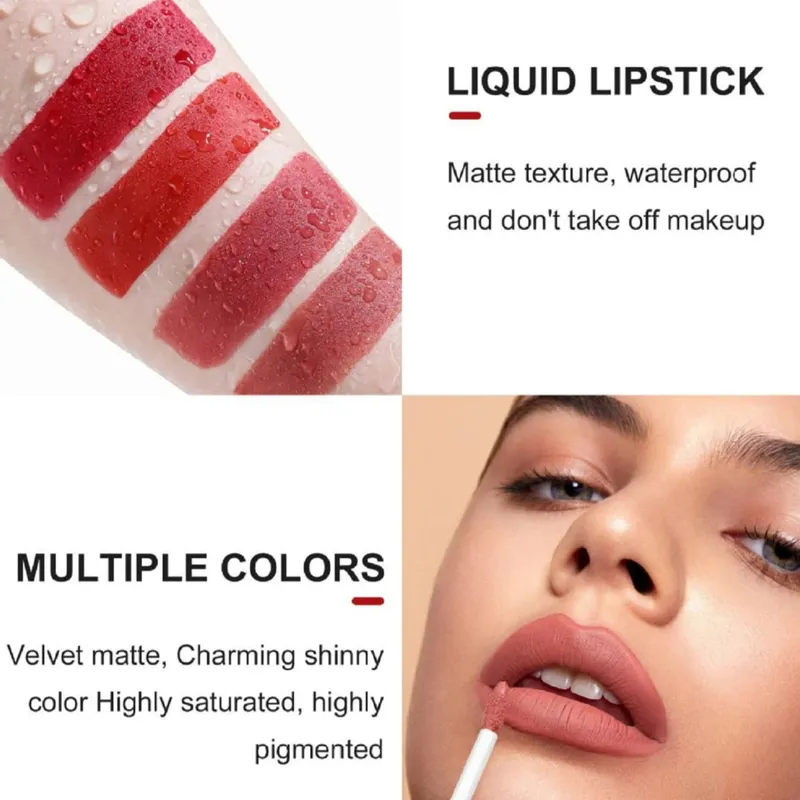 Ensemble de rouge à lèvres 2 en 1 pour femmes, avec crayon à lèvres, imperméable, longue durée, maquillage coréen, finition mate, Kit de cosmétiques, livraison gratuite