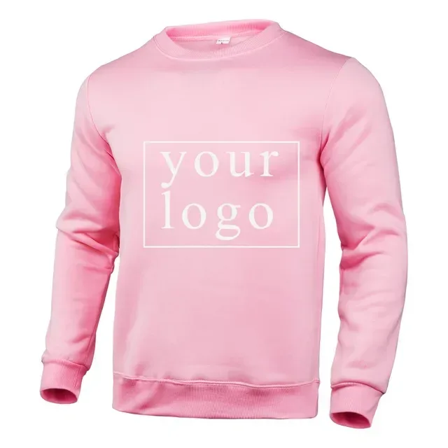 Desain Anda Sendiri Logo Merek/Gambar Kustom Pribadi Di Mana Saja Pria Wanita DIY Leher Bulat Lengan Panjang Pulloverhoodie Fashion Baru — image 16