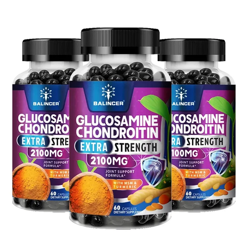 Glucosamine Chondroitin Capsules with Turmeric Root for Support Stress Relief Bone Joint & Immune Health Dietary Supplement