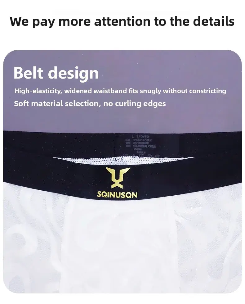 2PCS Men's Sheer Mesh Flocked Boxer Briefs na may Malapad na Elastic Waistband High Stretch Multi Colors Opsyonal plus Size Underwe ng Lalaki — image 8
