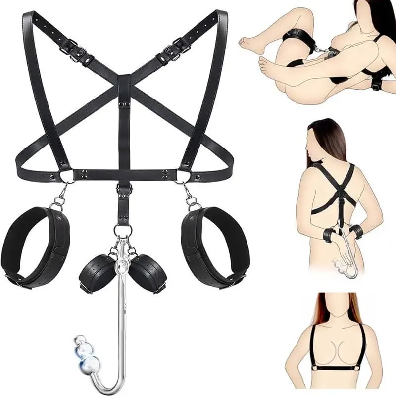 SM Felnőtt szexjáték Hátsó kötésű nyílászáró dugó Anális horog Bondage játékok Bdsm készlet Slave Bondage bilincs páros játék 18+ — image 1