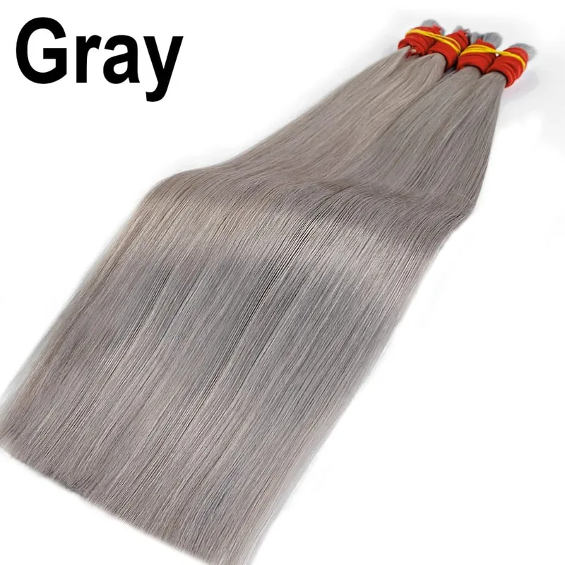 No Weft 100% Real Human Hair Extensions Remy Human Hair Bulk Μη επεξεργασμένα φυσικά μαύρα παρθένα ινδικά μαλλιά πλέξη για γυναίκες — image 18