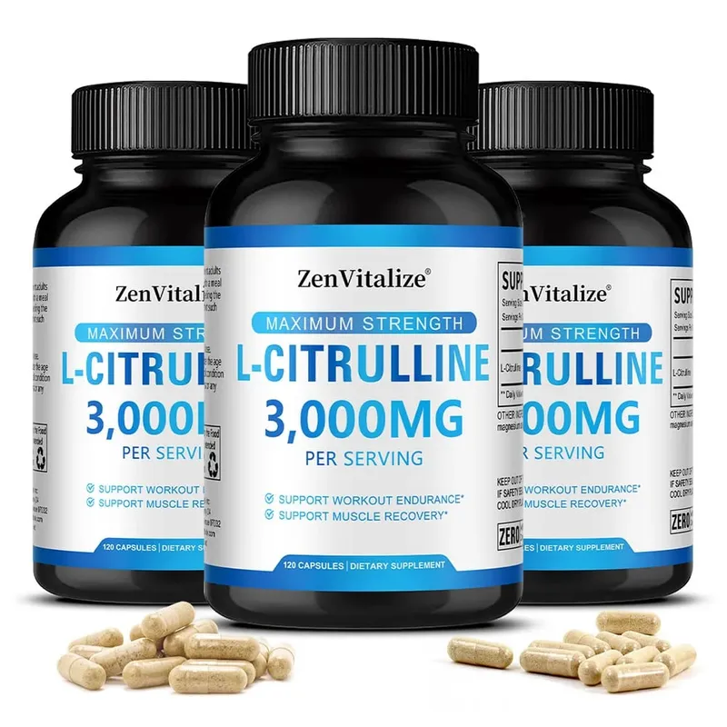 L Citrulline 3000 mg étrend-kiegészítő kapszula férfiaknak és nőknek - Izom-helyreállítás és edzés állóképesség - Vegán, nem GMO — image 11