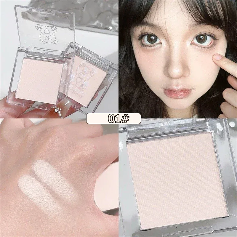 Matte Pure White Face Highlighter Palette Monochrome Pearly Jade Eyeshadow Highlighter Naturally Brightening Contouring Makeup