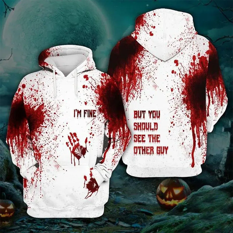 YOU 2026 Halloween Hoodies Men Women Full Print Terror Blood Graphic Sweatshirt Hoody Sudaderas Originales — image 7
