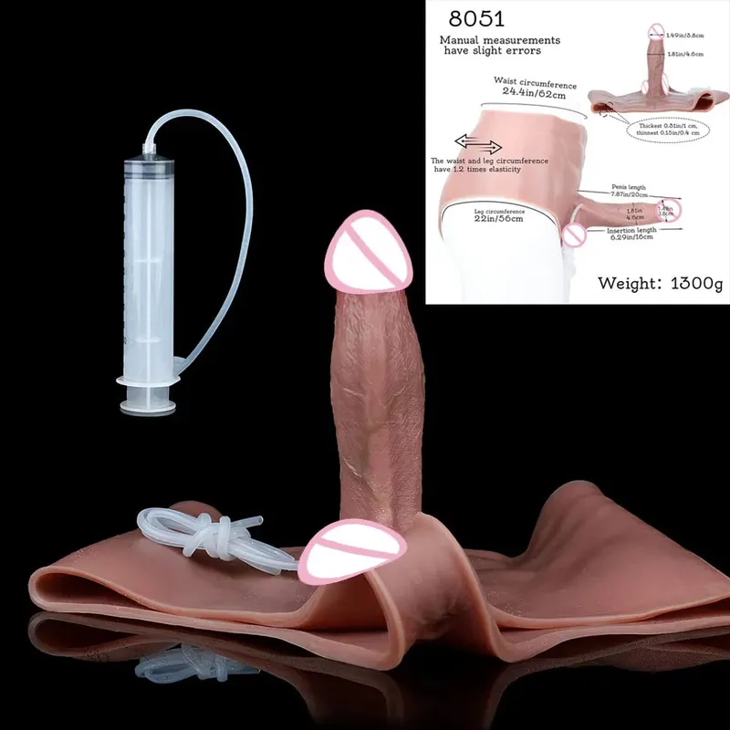 Silicone Anal Plug Squirting Dildo Panties With Abdominal Muscles Solid Penis Vaginal Anal Masturbator Sex Toy For Female