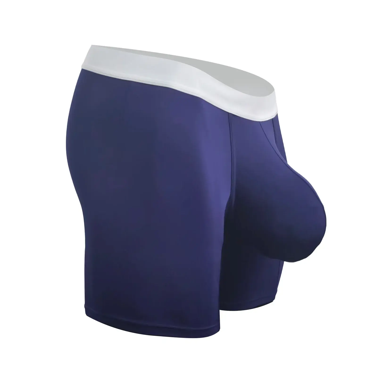 Mens Cool Ice Silk Boxer Briefs Extra Deep Pouch Breathable Long Running Sport Gym Underwear Anti Chafe Free Soft Trunks — image 2