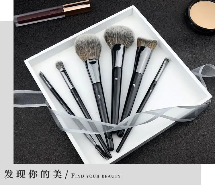 1pc Pro pinceaux de maquillage fond de teint poudre ventilateur maquillage brosse Contour 3D pointillé fard à paupières correcteur angle sourcils ombre outils