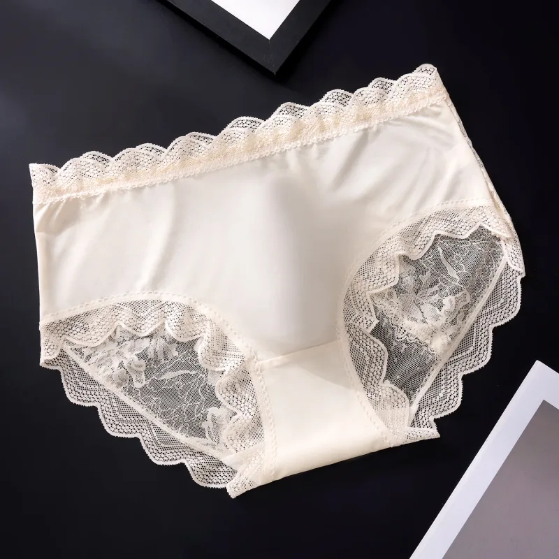 Men Floral Lace Satin Silky Panties 3D U Convex Pouch Brief Ultra Thin See Through Lingerie Summer Ice Silk Breathable Underwear