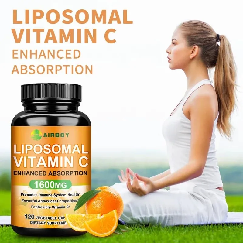 Liposzómális C-vitamin 1600 mg - Elősegíti a kollagéntermelést az immunrendszer támogatása Erőteljes antioxidáns — image 1