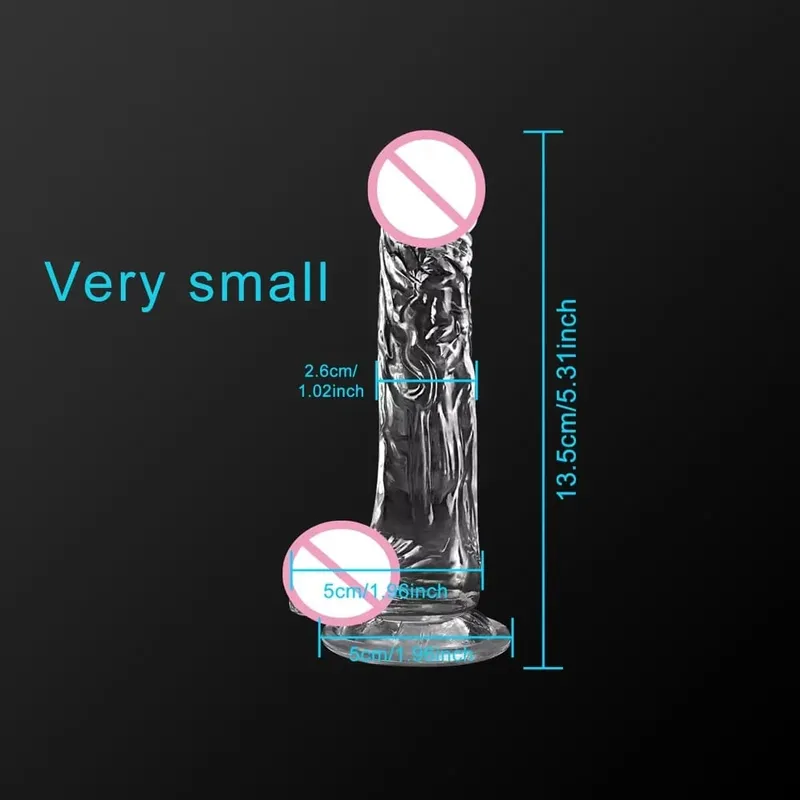 Jelly Dildo 4 Sizes Transparent Soft Realistic Penis Fake Dick Butt Plug for Woman Men Gay Sex Toys Female Vagina Anal Sex Toys — image 9