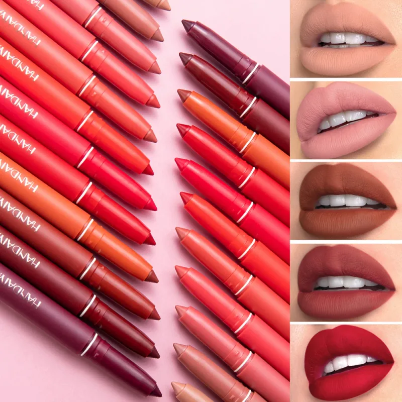 Waterproof Cherry Red Matte Lipstick Sexy Lipliner Pencil Plumping Stain Natural Nude Pink Lip Liner Outline Lips Contour Makeup