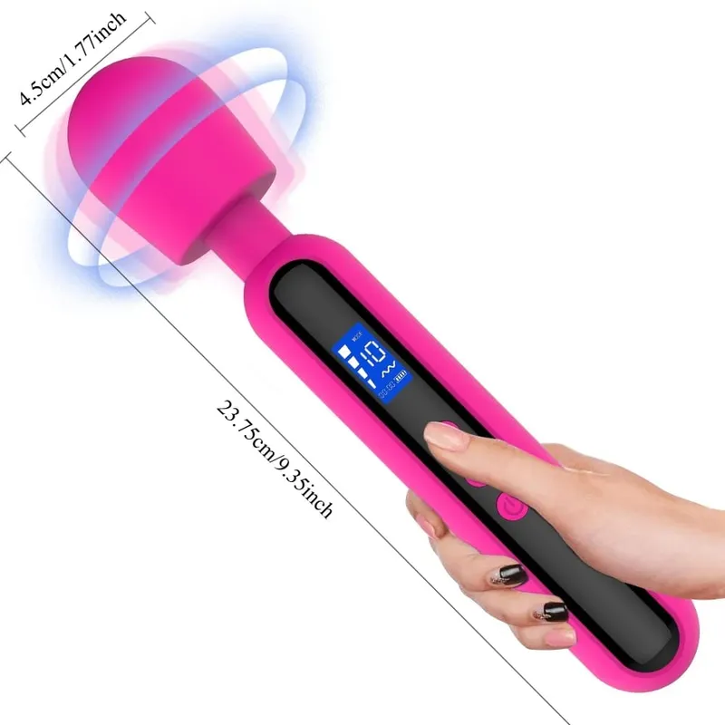 Erőteljes Magic Wand AV-vibrátor nőknek G Spot csiklóstimulátor LED kijelzővel Izommasszírozó Maszturbátor Felnőtt szexjáték — image 6