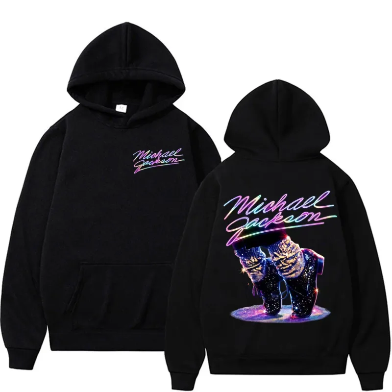 Michael Jackson King of Pop Graphics Hoodies Hip Hop Pop Music Fashion Sweatshirts Men Women Casual Fleece Long Sleeve Pullovers — image 1