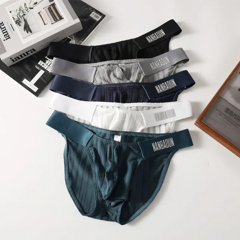 Mens Underwear Briefs Shorts Thin Ice Silk T Panties Man Breathable Solid Transparent Underpants Male Low Rise Brief Homme Ropa