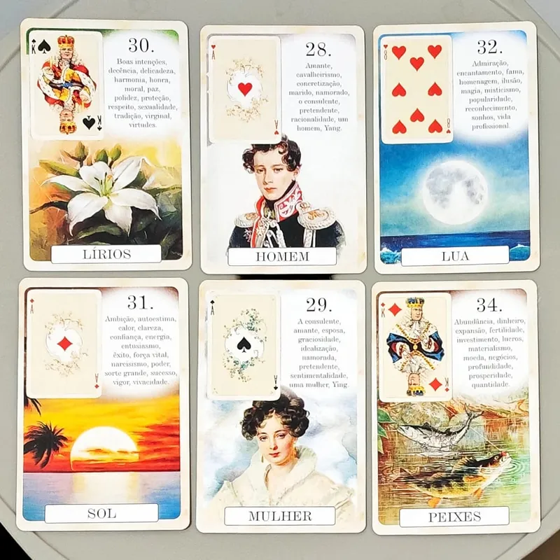 Κάρτα με διπλό ανάγλυφο 9*6cm Classique Lenormand Deck - 37 Vintage Style Divination Cards - Classic Portuguese Edition — image 6