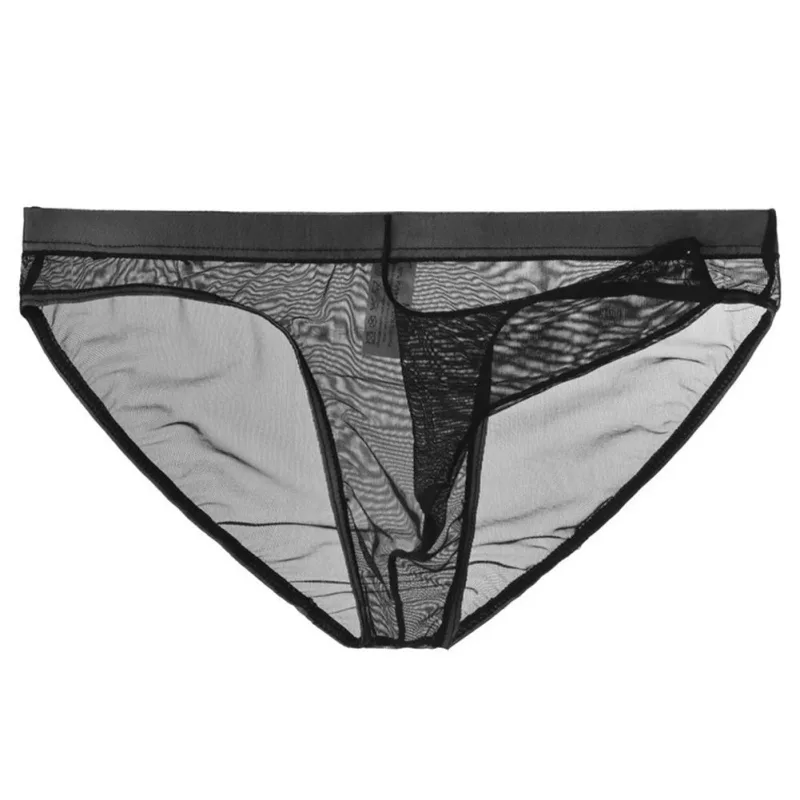 Men\'s Lightweight Mesh Briefs Transparent Elephant Nose Design Ultra Thin Breathable Quick Dry Low Waist Underpants — image 3