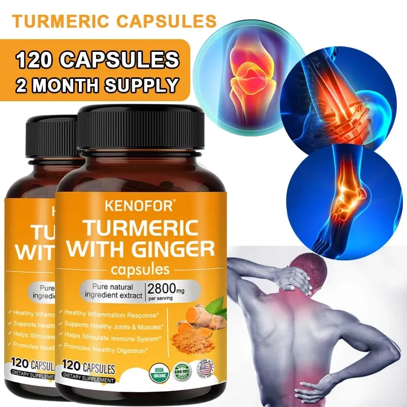 Turmeric Curcumin Capsules 1600mg with Ginger & MSM Antioxidant Support Joint Comfort Heart Cognitive & Digestive Wellness — image 6