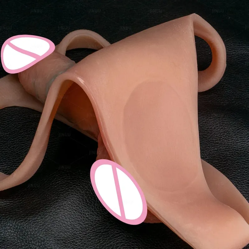 Consolador con correa de silicona para lesbianas Gay, pene sólido reutilizable, sensación de piel, pantalones consoladores, pene con correa, Juguetes sexuales para mujeres 18+