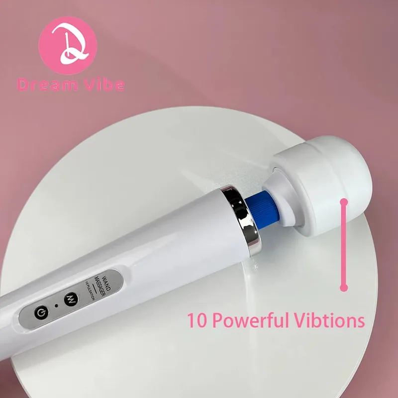 Cabled Mega Wand UK Plug Wand Massager with Wire Super Powerful 10 Vibrations Pleasure Women Sex Sports Recovery Muscle Aches