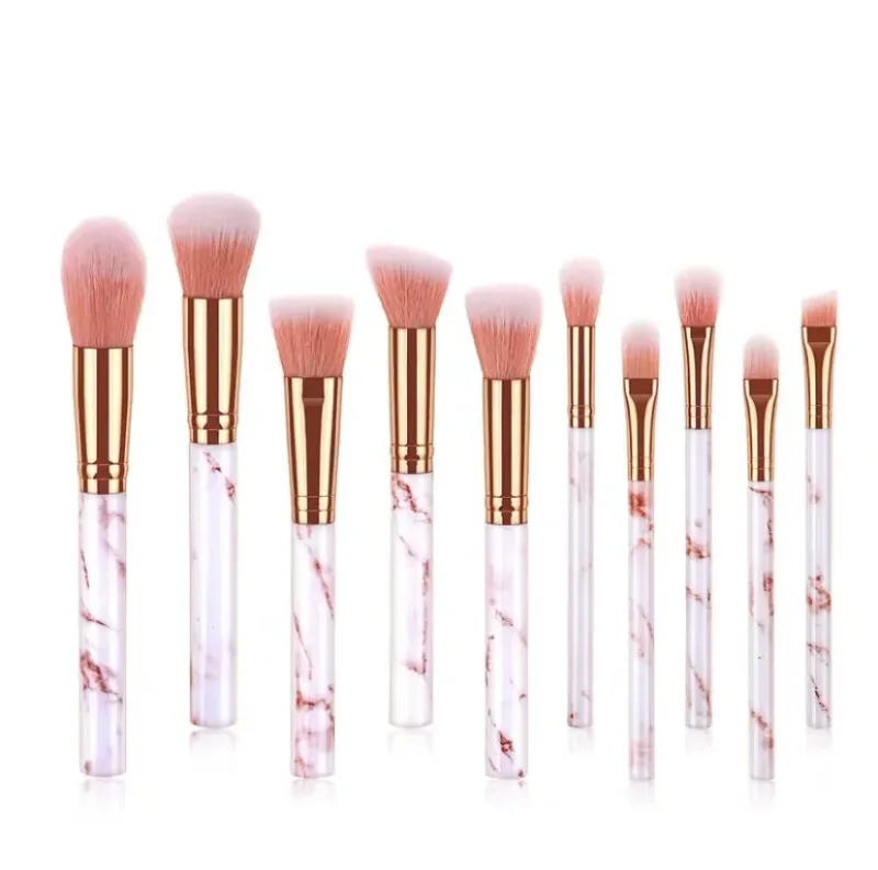 Ensemble de pinceaux de maquillage professionnels, 10 pièces, pinceaux de détail Super doux, pour Blush, fond de teint, correcteur, fard à paupières, outil de beauté pour dames