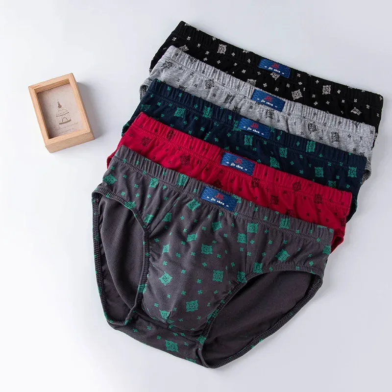 100% Cotton Brief Panlalaking Kumportableng Panloob na Panloob ng Lalaki L/XL/2XL/3XL/4XL5pcs/Set Libreng Drop Shipping — image 18