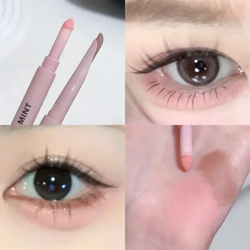 Dual End Glitter Matte Aegyosal Pen Brightening Highlight & Shadow Stick Eye Makeup Lying Silkworm Eyeliner Gel Pencil 애교살 펜