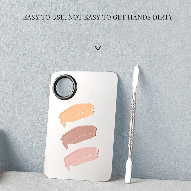 Palette de mélange de maquillage KissDate, spatule de maquillage avec spatule de fond de teint, plateau de mélange de maquillage en acier inoxydable, Palette d'art des ongles — image 2