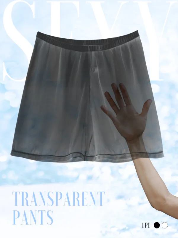 1pc sexy sheer malha roupa interior masculina moda macio transparente casa solto ajuste calças de boxe dormir shorts pijamas calças