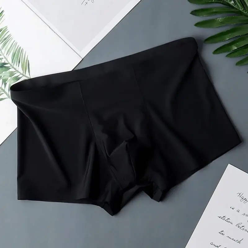 10 Pcs Panlalaking Ice Silk Sexy Seamless Ultra-manipis na Boxer Briefs Shorts Underwear Underpants Panti na Makahinga ng Lalaki — image 3