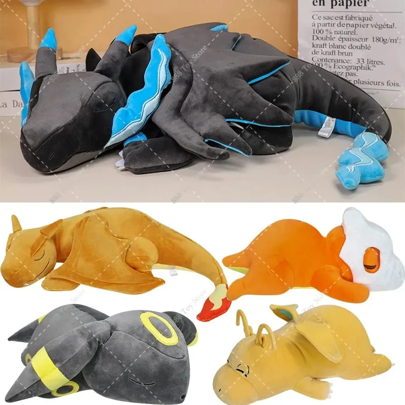 Hot Sale Pokemon Mega Charizard X Sleeping Plush Pillow Series Cute Garchomp Mew Umbreon Cubone Sofa Cushion Stuffed Peluche Toy — image 2